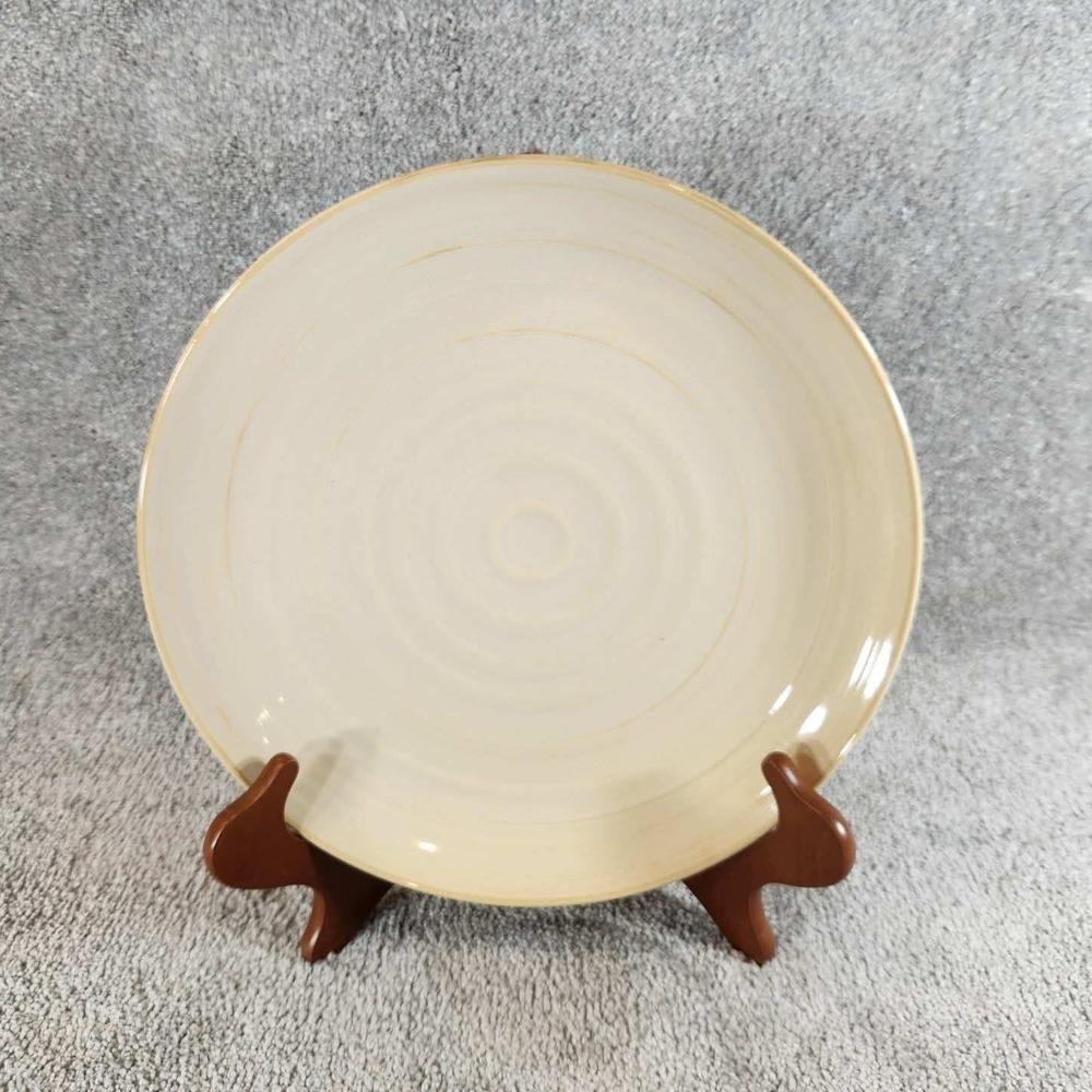 Craft‎ Stoneware Dinner Plate Cream Swirl Artisan Ceramic Round Beige